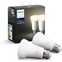 Philips Hue Pack de 2 Bombillas LED Inteligentes E27- con Bluetooth- Luz Blanca Cálida- Compatible con Alexa y Google…